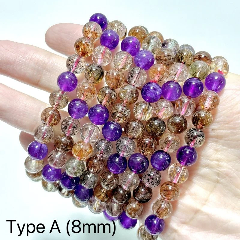High Quality Rutile Mixed Amethyst Mixed Black Mica Bracelet Wholesale - Image 5