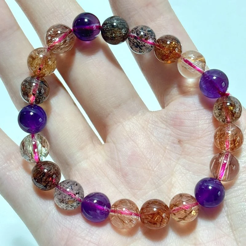 High Quality Rutile Mixed Amethyst Mixed Black Mica Bracelet Wholesale - Image 7