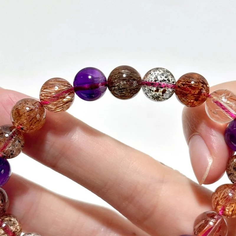 High Quality Rutile Mixed Amethyst Mixed Black Mica Bracelet Wholesale - Image 8
