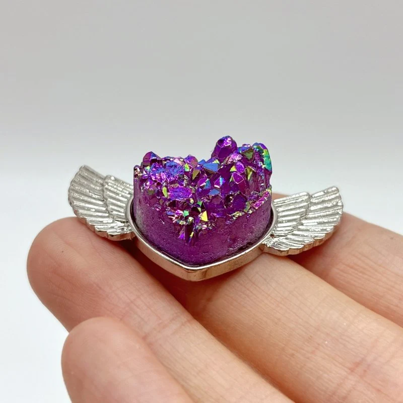2 Types Aura Quartz Cluster Heart Wing Pendant Wholesale - Image 5