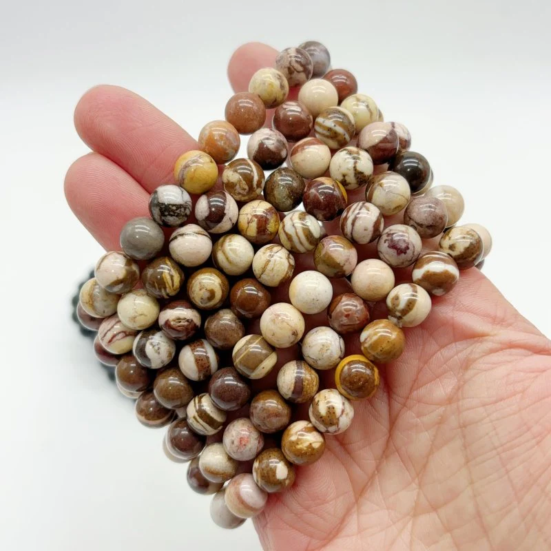 2 Types Bracelet Green Sandstone Australia Zebra Jasper Bracelet Wholesale - Image 3