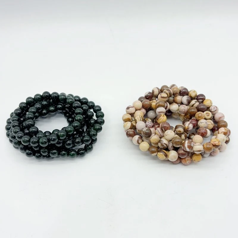 2 Types Bracelet Green Sandstone Australia Zebra Jasper Bracelet Wholesale - Image 4