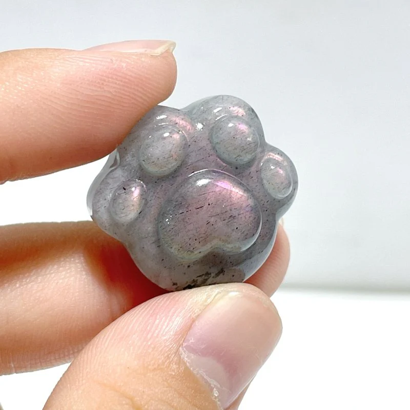 2 Types Cat Paw Labradorite Trolleite Stone Carving Wholesale - Image 3