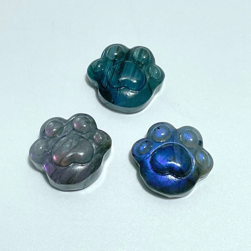 2 Types Cat Paw Labradorite Trolleite Stone Carving Wholesale - Image 4