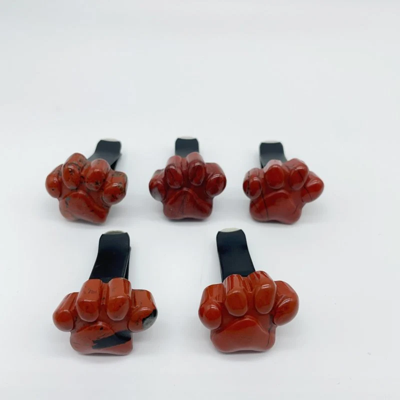 2 Types Cat Paws Moss Agate Red Jasper Crystal Car Air Vent Clips Wholesale - Image 2