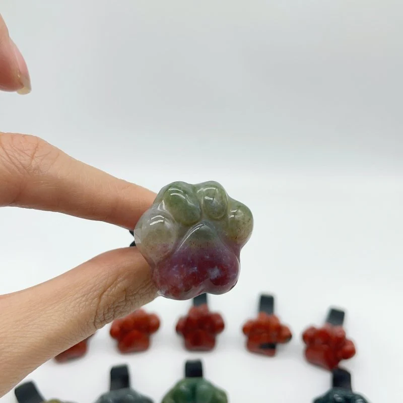 2 Types Cat Paws Moss Agate Red Jasper Crystal Car Air Vent Clips Wholesale - Image 5