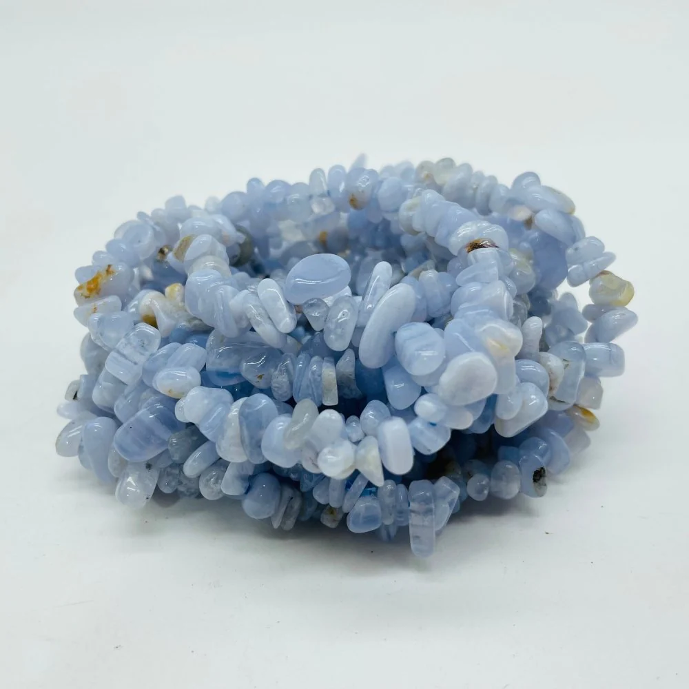 2 Types Chip Bracelet Wholesale Blue Lace Agate Translucent Clear Apatite - Image 5