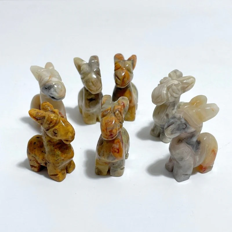 2 Types Donkey Carving Wholesale Crazy Agate Ocean Jasper - Image 3
