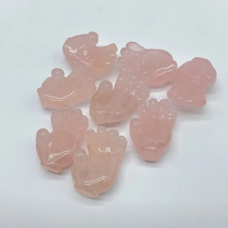 3 Types Hamsa Hand Of Fatima Carving Wholesale Rose Quarz Ocean Jasper - Image 6