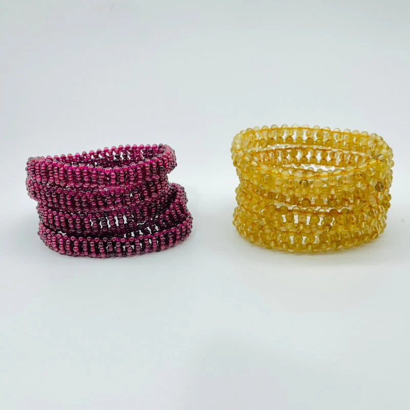 Handwoven Beads Crystal Bracelet Wholesale Rutile Purple Garnet - Image 2