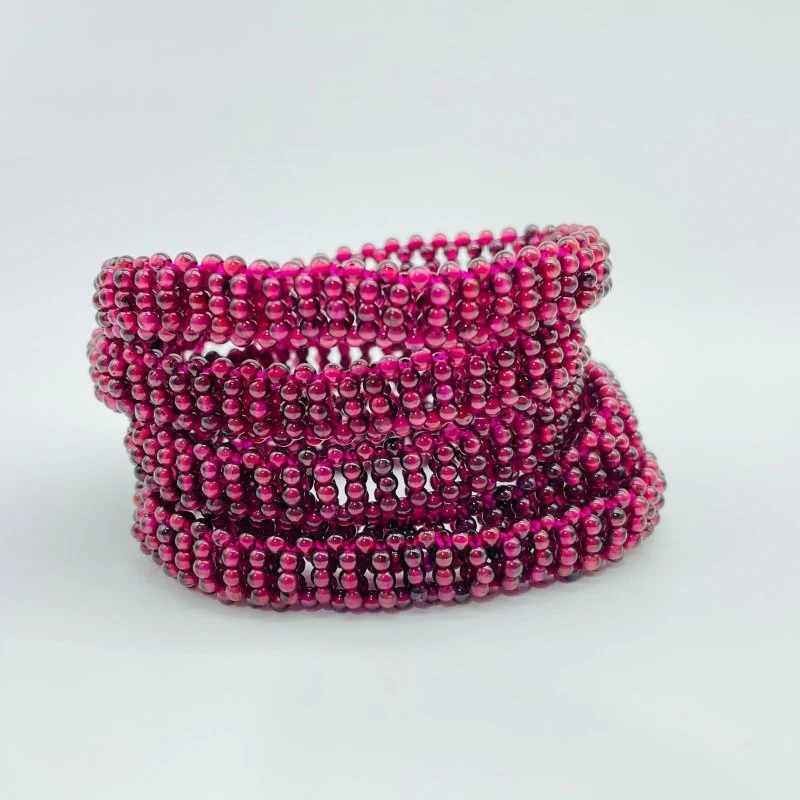 Handwoven Beads Crystal Bracelet Wholesale Rutile Purple Garnet - Image 4
