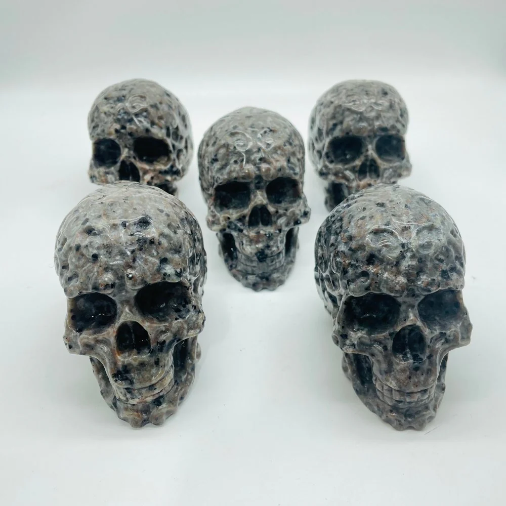 2 Types Large Skull Carving Wholesale Yooperlite Obsidian - Image 3