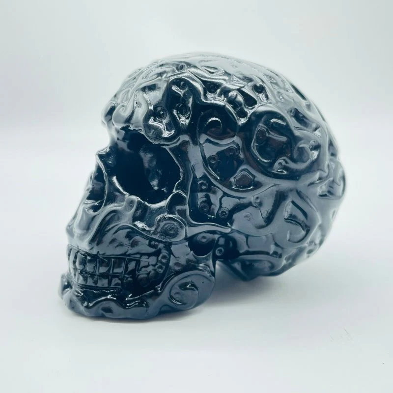 2 Types Large Skull Carving Wholesale Yooperlite Obsidian - Image 4