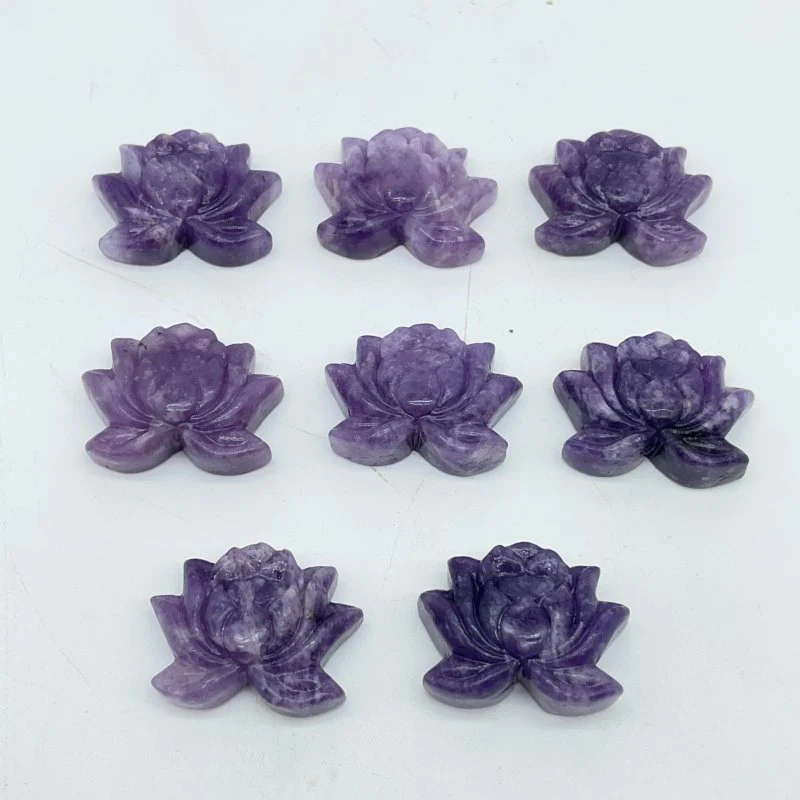 2 Types Lotus Flower Carving Wholesale Lepidolite Howlite - Image 3
