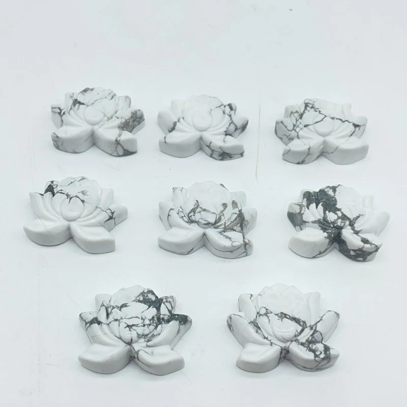 2 Types Lotus Flower Carving Wholesale Lepidolite Howlite - Image 4