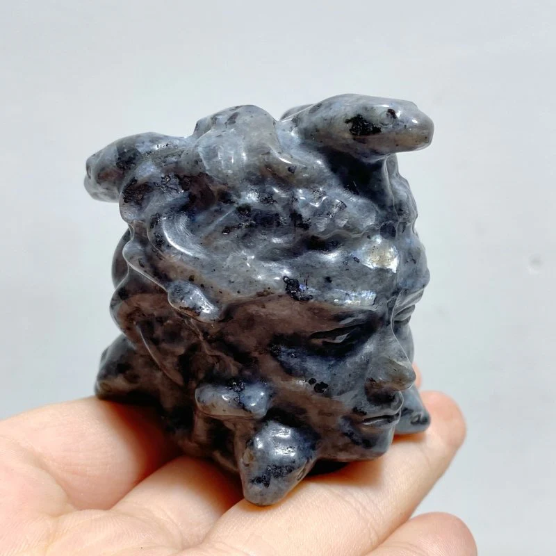 2 Types Medusa Carving Wholesale Garnet Larvikite - Image 5