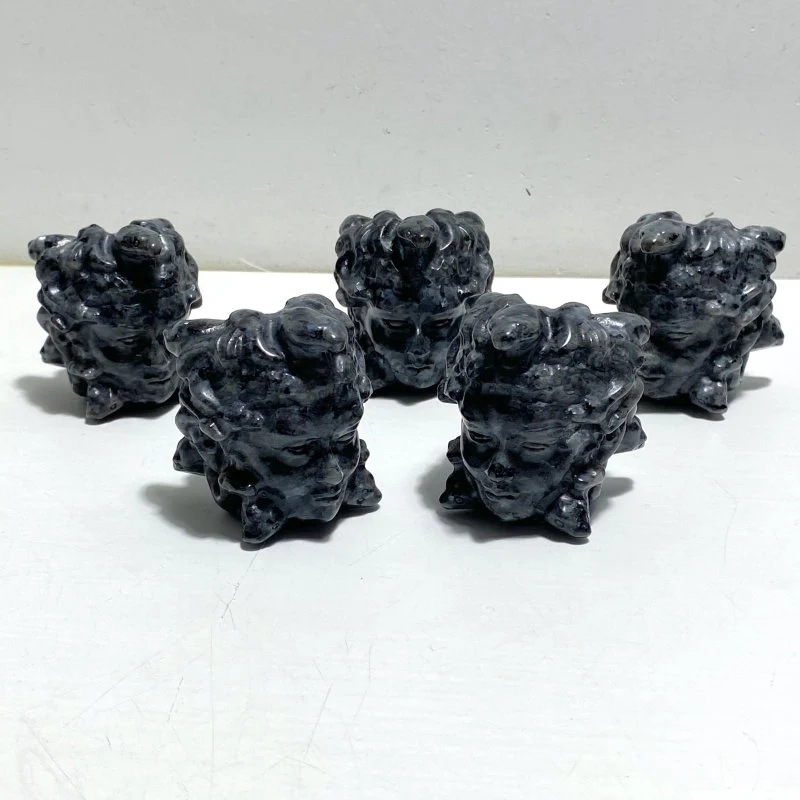 2 Types Medusa Carving Wholesale Garnet Larvikite - Image 7