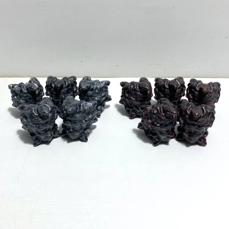 2 Types Medusa Carving Wholesale Garnet Larvikite - Image 9