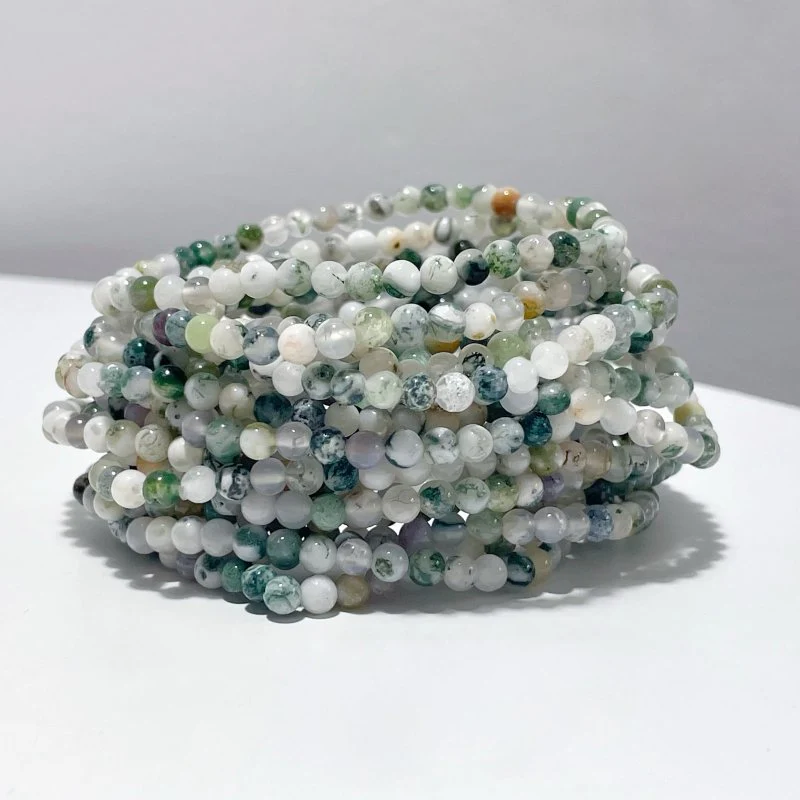 2 Types Mini Beads Bracelet Moss Agate China Shoushan stone Wholesale - Image 2