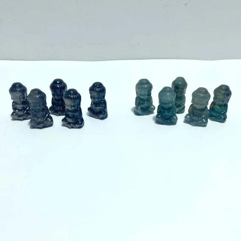 2 Types Small Buddha Carving Wholesale Labradorite Silver Sheen Obsidian - Image 2