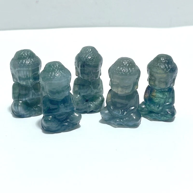 2 Types Small Buddha Carving Wholesale Labradorite Silver Sheen Obsidian - Image 3