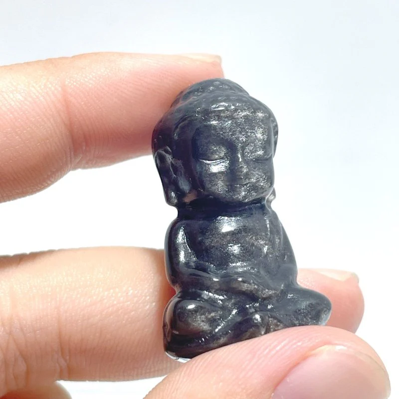 2 Types Small Buddha Carving Wholesale Labradorite Silver Sheen Obsidian - Image 6