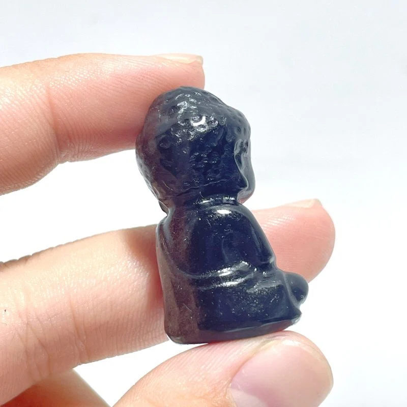 2 Types Small Buddha Carving Wholesale Labradorite Silver Sheen Obsidian - Image 7