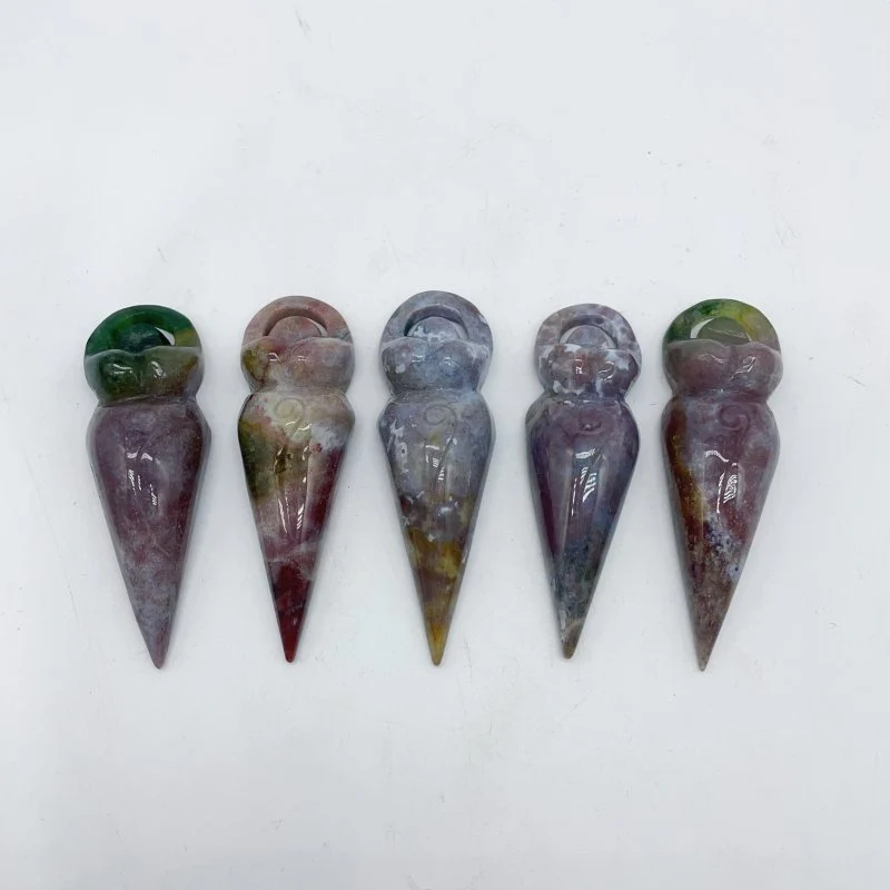 2 Types Spiral Goddess Carving Wholesale Howlite Ocean Jasper - Image 4