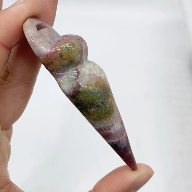 2 Types Spiral Goddess Carving Wholesale Howlite Ocean Jasper - Image 5
