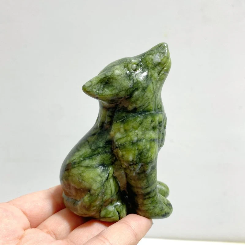 2 Types Wolf Carving Wholesale Green Jade Garnet - Image 6