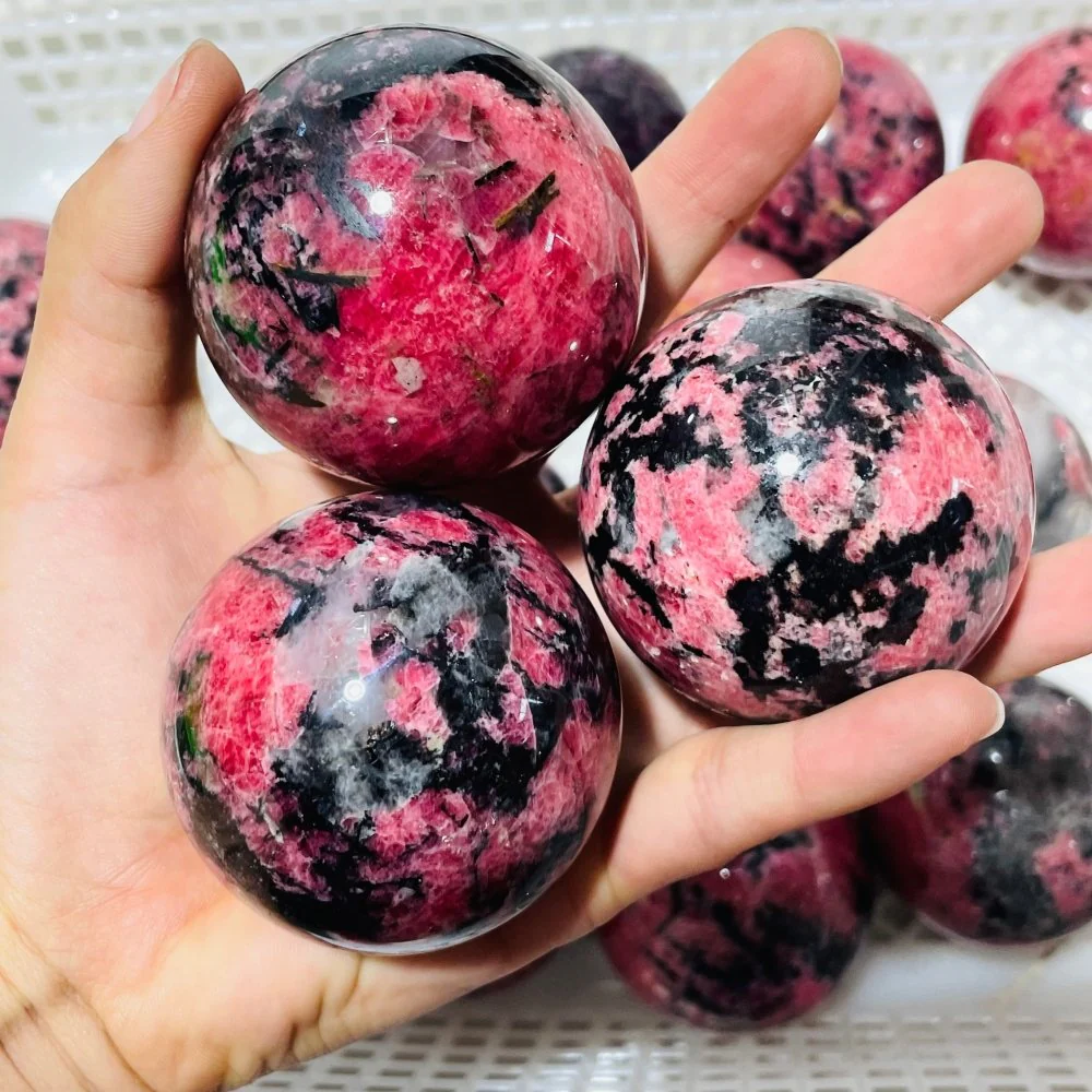 20 Pieces Deep Red Rhodonite Mixed Quartz Spheres - Image 6