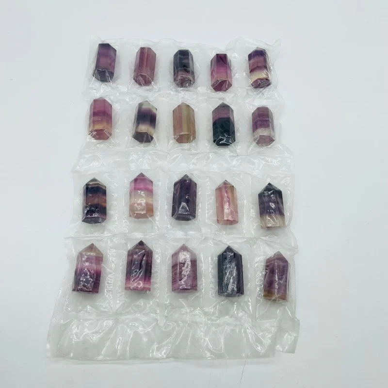 20 Pieces One Set Rainbow Fluorite Tower Points - Image 2