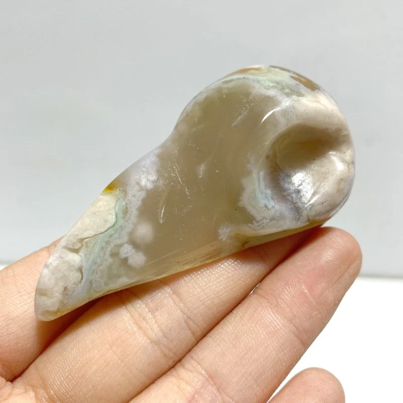 20 Pieces Sakura Flower Agate Crow Skull Carving - Image 4