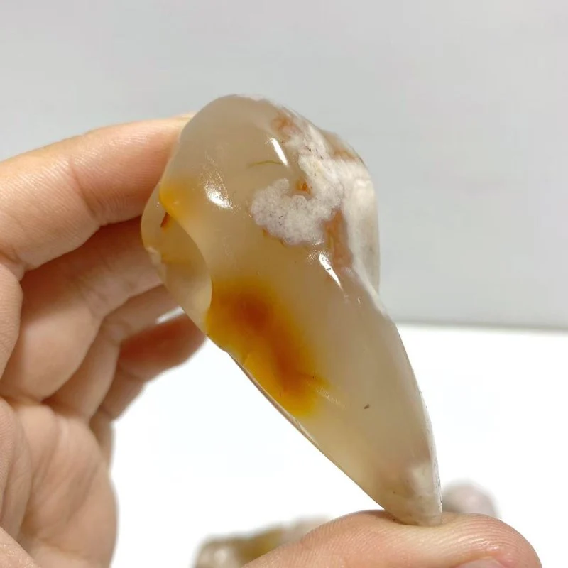 20 Pieces Sakura Flower Agate Crow Skull Carving - Image 5
