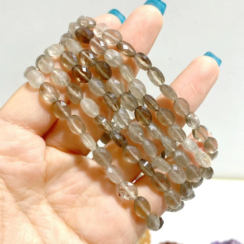 20 Types Cut Faceted Oval Shape Bracelet Caribbean Calcite Moss Agate Rhodonite Wholesale - Image 12
