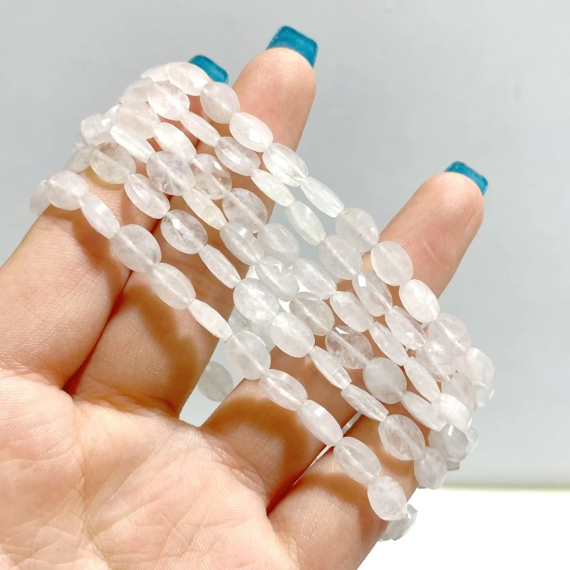 20 Types Cut Faceted Oval Shape Bracelet Caribbean Calcite Moss Agate Rhodonite Wholesale - Image 13