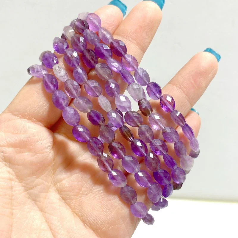 20 Types Cut Faceted Oval Shape Bracelet Caribbean Calcite Moss Agate Rhodonite Wholesale - Image 15