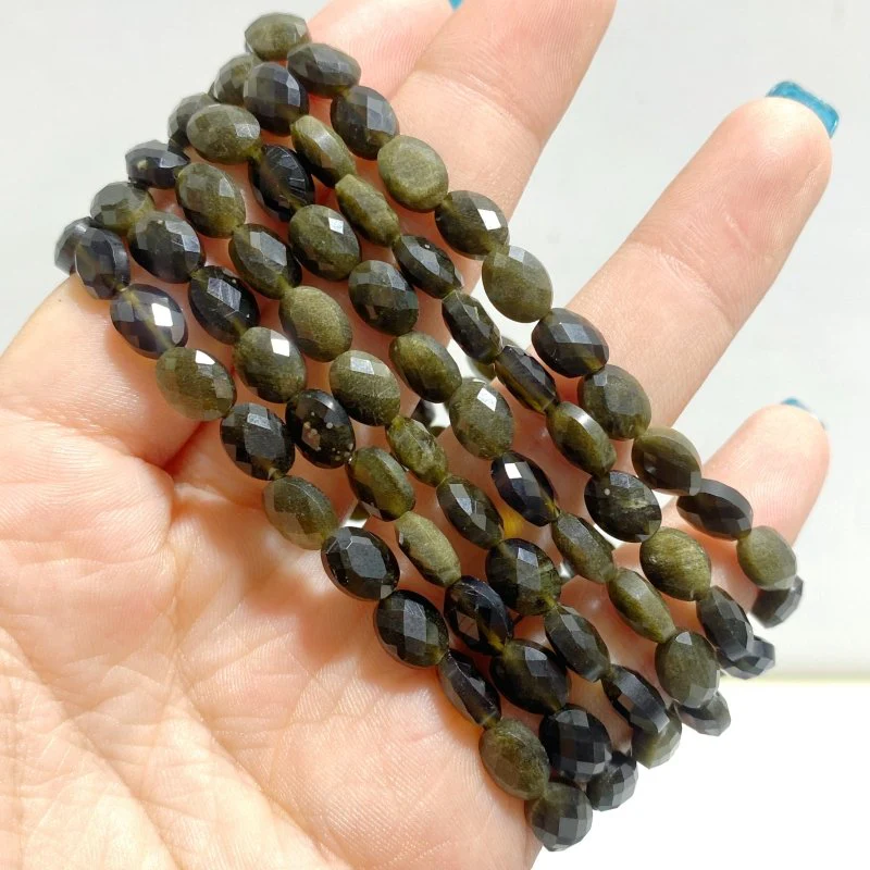 20 Types Cut Faceted Oval Shape Bracelet Caribbean Calcite Moss Agate Rhodonite Wholesale - Image 3