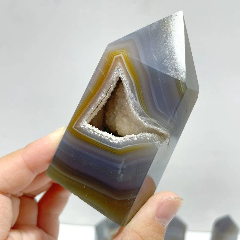 21 Pieces Geode Druzy Agate Four-sided Tower Point - Image 8
