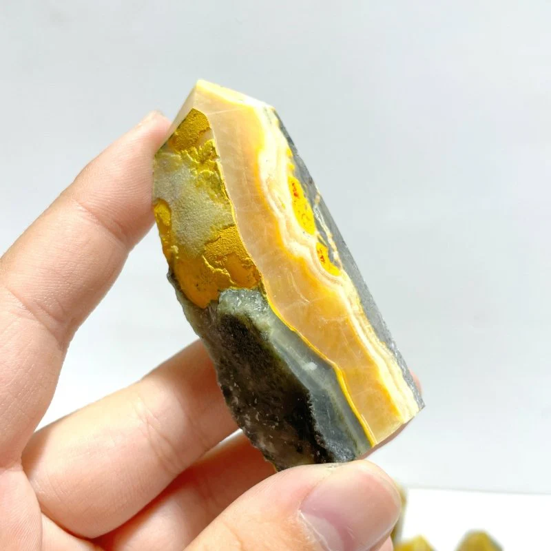 22 Pieces Deep Yellow Bumble Bee Jasper Raw Side Point - Image 3