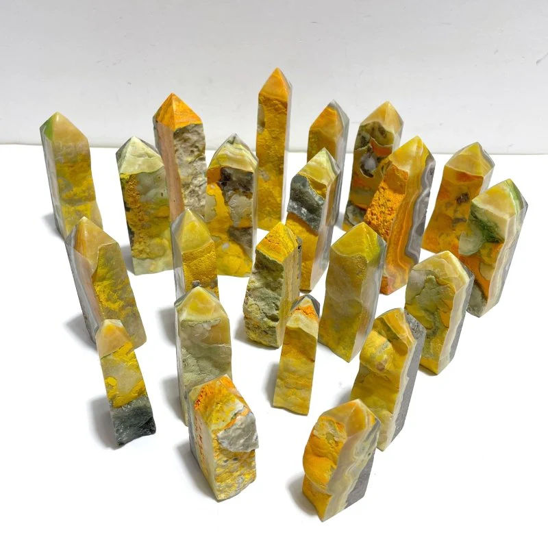 22 Pieces Deep Yellow Bumble Bee Jasper Raw Side Point - Image 6