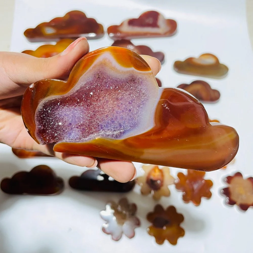 23 Pieces Geode Carnelian Carving - Image 2