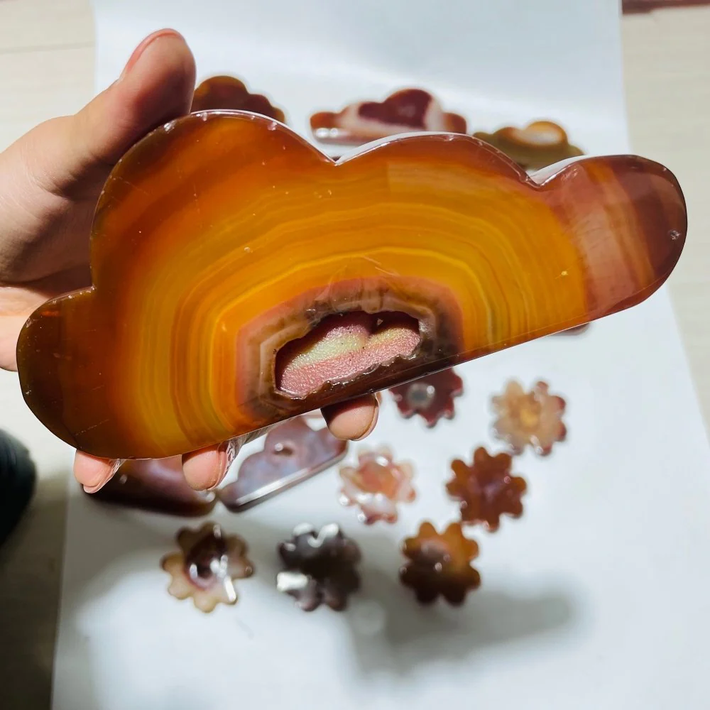 23 Pieces Geode Carnelian Carving - Image 6