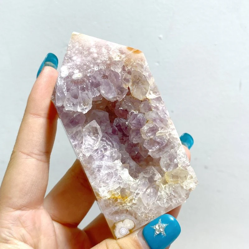 23 Pieces Geode Sakura Flower Agate Tower Points - Image 3