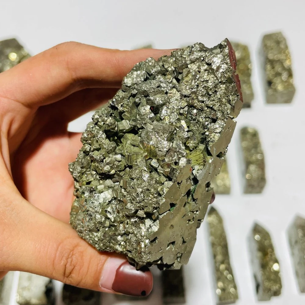 23 Pieces High Quality Pyrite Four-Sided Tower Point - Image 4