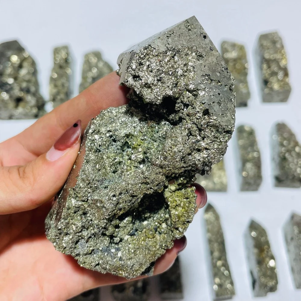 23 Pieces High Quality Pyrite Four-Sided Tower Point - Image 6