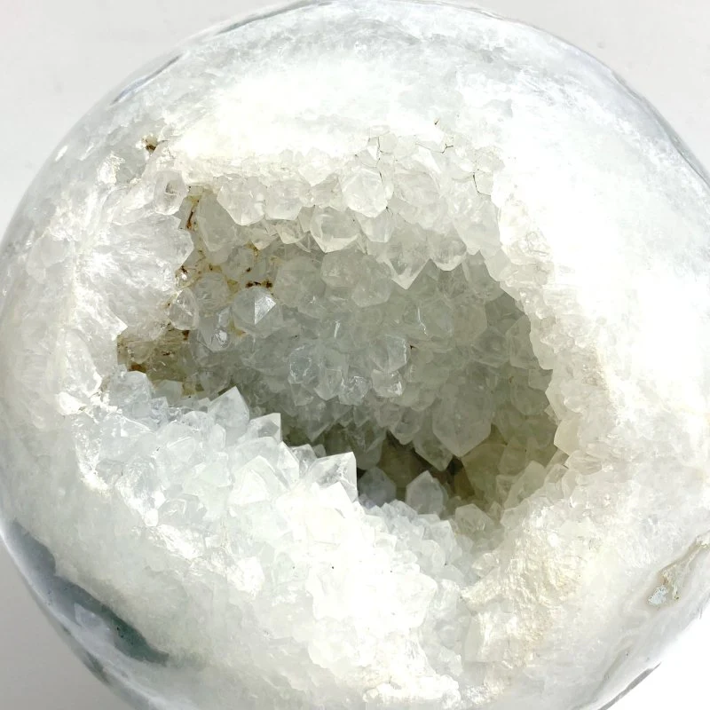 15CM Large Druzy Geode Moss Agate Sphere - Image 4