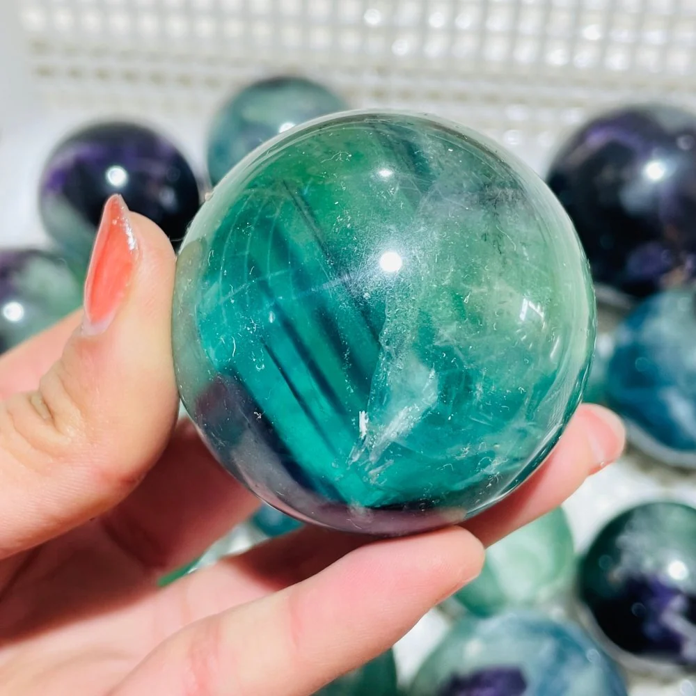 24 Pieces Feather Fluorite Sphere Ball - Image 2
