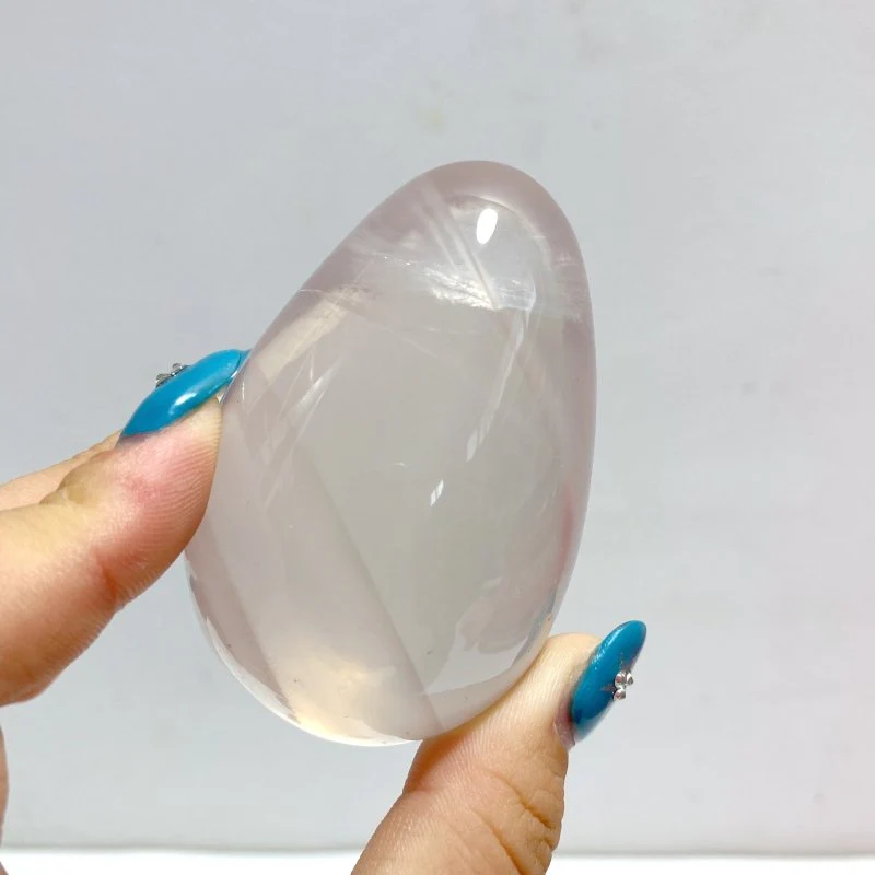 24 Pieces Six Star Line Rose Quartz Eggs With Rainbow - Image 7