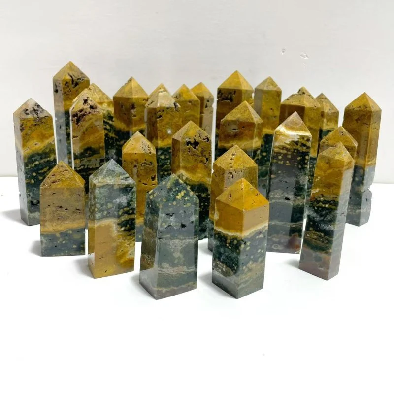 25 Pieces Ocean Jasper Four-sided Point #4